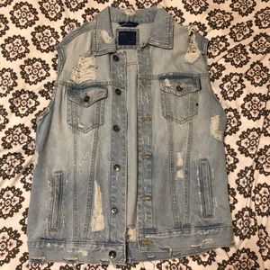 Zara Ripped Denim Vest